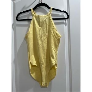 Pastel yellow halter bodysuit
